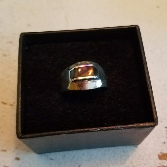 Men's Onyx & Sterling Silver 925 Ring - Size 9 - Picture 2 of 5